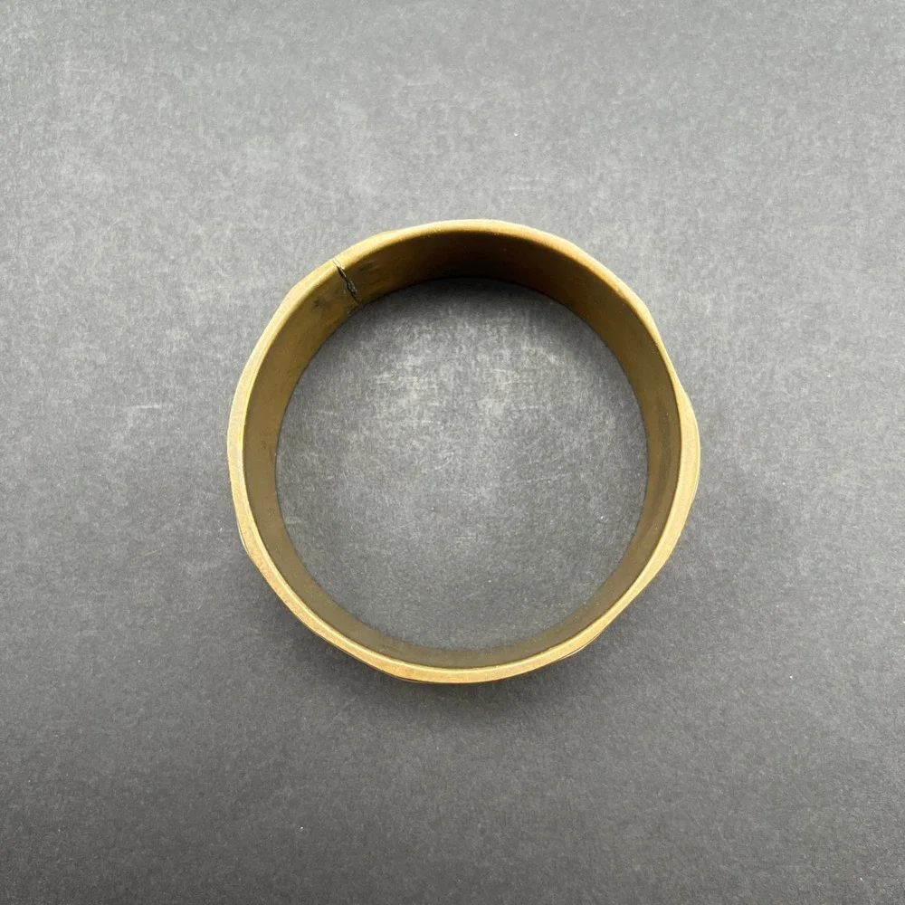 Vintage Bangle Bracelet Mother of Pearl Shell Inlay White Iridescent